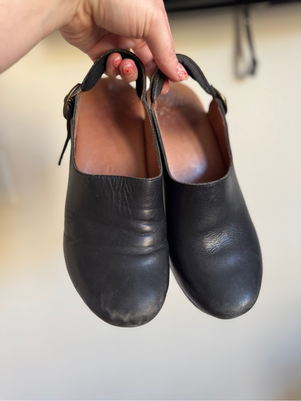 Dansko Classic Black Leather Women's Slingback Clogs